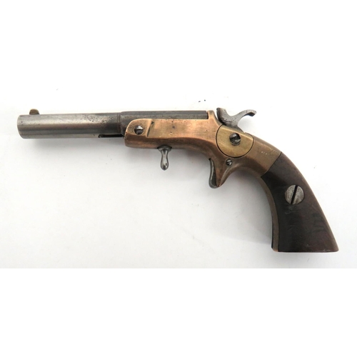 436 - Deactivated American Frank Wesson Derringer
.22, 3 1/2 inch barrel.  Front blade sight.  U... 