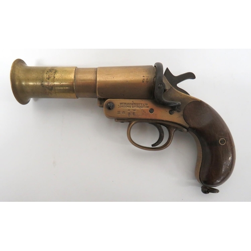 437 - Deactivated WW1 Dated British Brass Flare Pistol
1 inch, 5 3/4 inch, brass barrel with flared muzzle... 