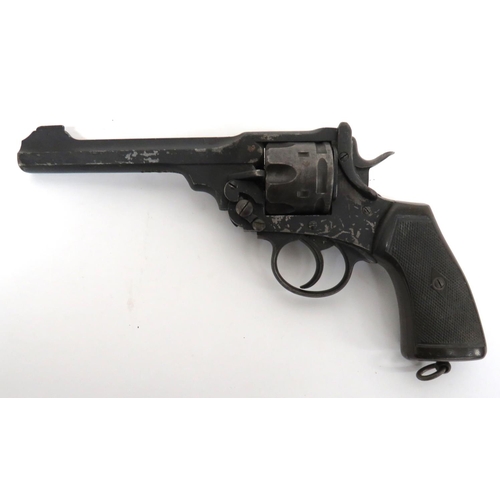 452 - Deactivated WW1 Dated Webley Mark VI Service Revolver
.455, 6 inch, black painted barrel with front ... 