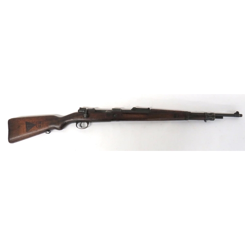 460 - Deactivated Mauser M1924 Contract Rifle
7.92 mm, 23 3/4 inch, blued barrel.  Front blade sight and r... 