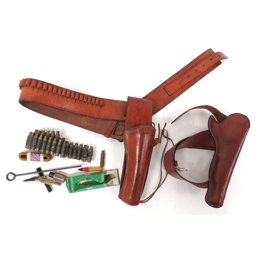 463 - Modern American Pattern Drop Loop Revolver Holster
tan leather, drop loop, open top holster complete... 