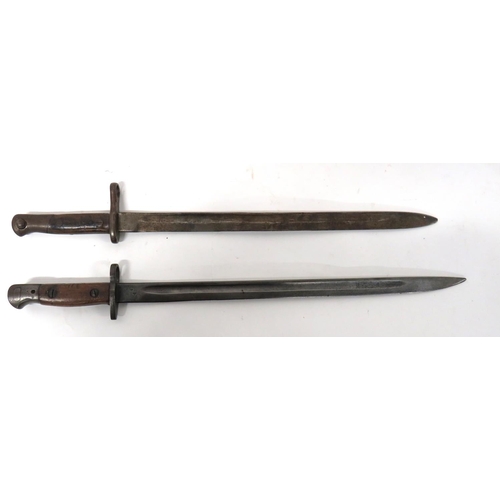 476 - Two Various Bayonets
consisting British 1907 SMLE bayonet.  17 inch, single edged blade with fuller.... 