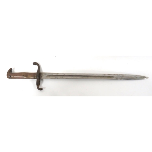 481 - Imperial German M1871 Bayonet
18 1/2 inch, single edged blade with fuller.  Forte marked 