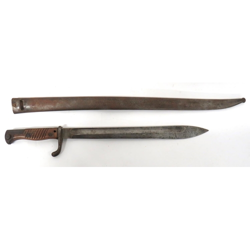 483 - Imperial German Seitengewehr M1898/05 Butcher Bayonet
14 1/2 inch, single edged blade widening towar... 