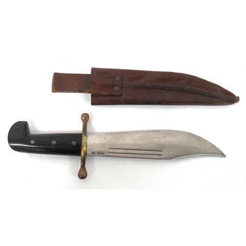 488 - American V44 Case Survival Bowie Knife
9 1/4 inch, single edged, clipped point blade.  Two narr... 