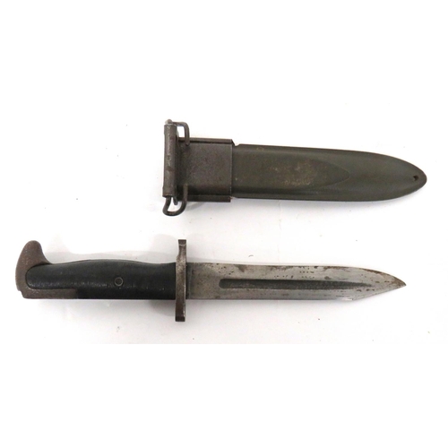 490 - Converted American 1903 Pattern Garand Bayonet Into A Knife
6 1/2 inch, single edged, shortened, cli... 