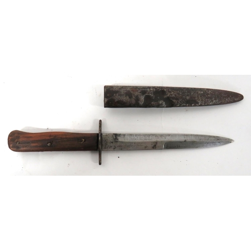 496 - WW1/WW2 German Boot Knife
6 3/4 inch, single edged blade with back edge sharpened point.  Forte... 