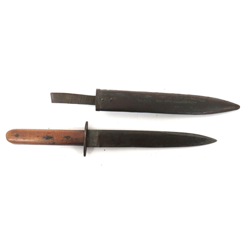 497 - WW1 Austrian Combat Knife
8 1/2 inch, single edged blade with back edge sharpened point.  Oval,... 