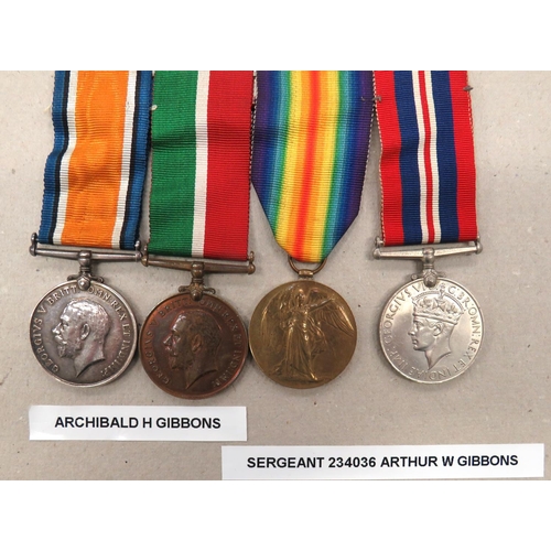 134 - WW1 Merchant Navy and RA Mixed Family Group
consisting silver War medal and Mercantile Marine named ... 