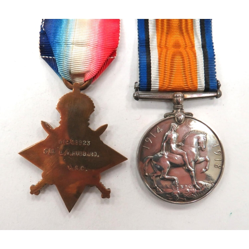 153 - Broken 1914 Star Trio ASC & Middlesex Reg
consisting silver War medal named 