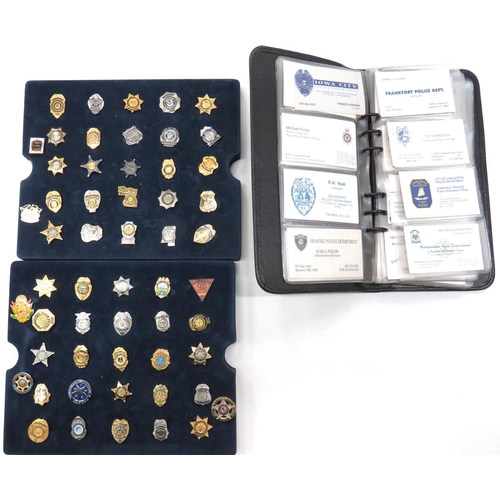 76 - Selection of Miniature American Police Badges
gilt and enamel lapel, miniature badges include Nebras... 