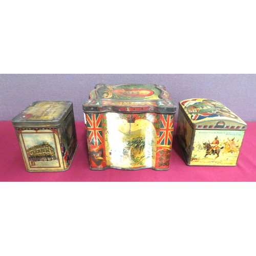 179 - Three Boer War/WW1 Keens Mustard Patriotic Transfer Printed Tins
consisting a scroll edge tin with B... 