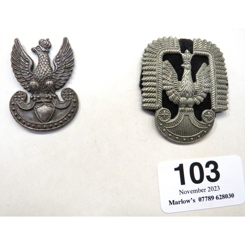 103 - 55 x Commonwealth And Foreign Cap Badges
cap include white metal Polish Forces ... White  metal Poli... 