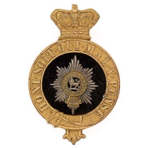 107 - Badge. Worcestershire Regiment Victorian Officer's glengarry badge circa 1890-96  A fine scarce die-... 