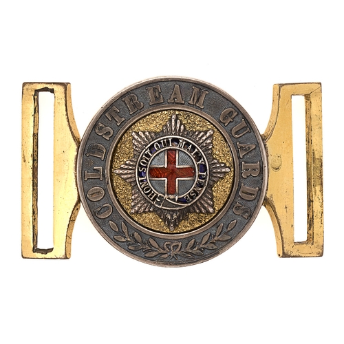 70 - Badge. Coldstream Guards Officer's waist belt clasp.  Fine scarce interlocking example with matching... 