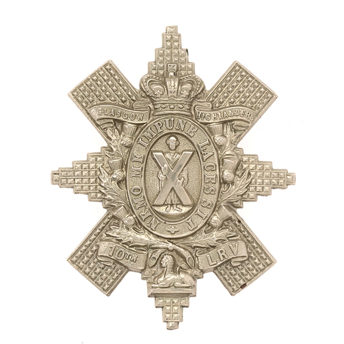 76 - Badge. Scottish. 10th Lanarkshire (Glasgow Highland) Rifle Volunteers, Victorian OR’s glengarry badg... 