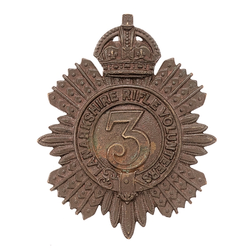 82 - Badge. Scottish. 3rd Lanarkshire Rifle Volunteers Edwardian glengarry badge circa 1901-08.  Good sca... 