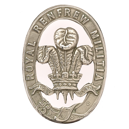 84 - Badge. Scottish. Renfrew Militia (The Prince of Wales's Royal Regiment) Victorian glengarry badge ci... 