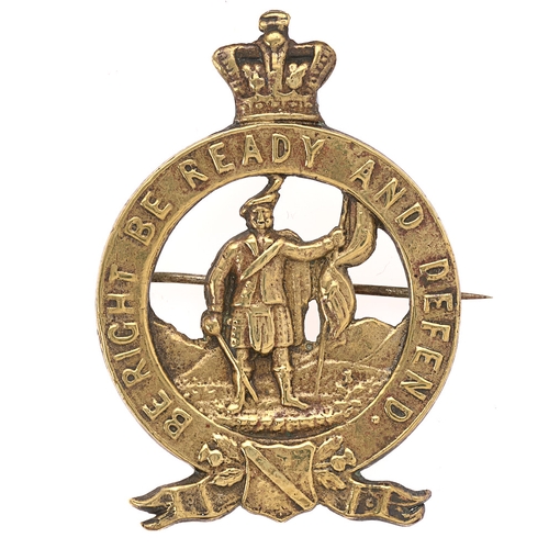 88 - Badge. Scottish. 3rd Stirlingshire (Falkirk) Rifle Volunteers, Victorian glengarry badge circa 1860-... 