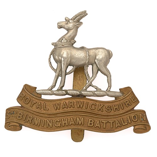 89 - Badge. 16th (Service) Bn. (3rd Birmingham) Royal Warwickshire Regiment ''Birmingham Pals'' WW1 cap b... 