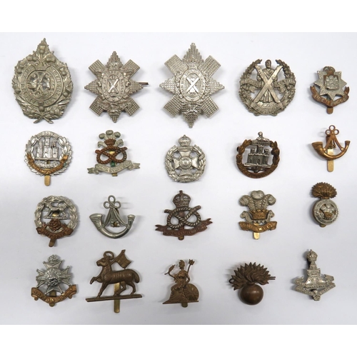 104 - 20 x Infantry Cap Badges
including white metal A & SH ... Bi-metal The Welsh ... Bi-metal Royal ... 