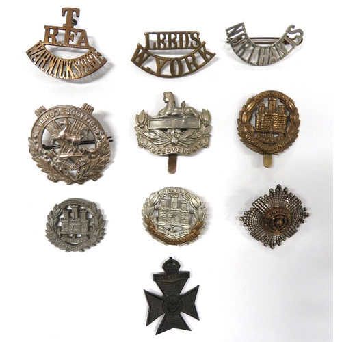 111 - 10 x Territorial And Economy Badges And Titles
cap include white metal 10th Batt Liverpool Scottish ... 