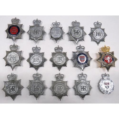 131 - 15 x Police/Constabulary Helmet Plates
including QC plated, Dyfed-Powys Constabulary ... Plated QC S... 