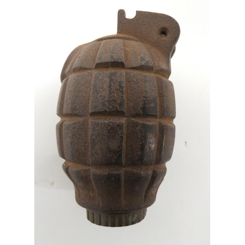 155 - Inert No 36 Mills Grenade
cast iron, fragmentation body marked 