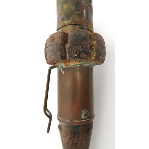 160 - British WW1 Inert No 1 MKI Stick Hand Grenade
brass canister body with central iron fragmentation ri... 