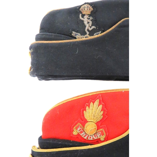 201 - Two Officer Coloured Field Service Caps
consisting Royal Artillery example.  Red crown and body... 