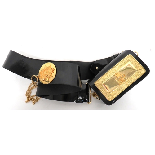 278 - Post 1953 Royal Logistic Corps Officer's Shoulder Pouch and Strap
black patent, rectangular pou... 