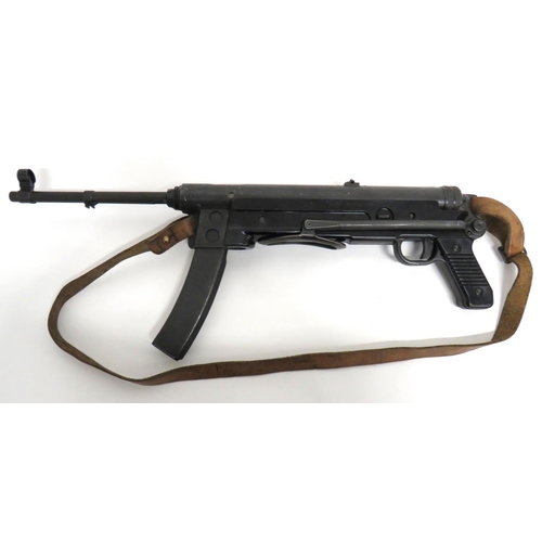 403 - Deactivated Yugoslavian MG56 Sub Machine Gun
7.62 mm, 9 inch, blackened barrel with front hooded sig... 