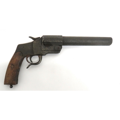 404 - Deactivated WW1 Imperial German Flare Pistol
9 inch, 27 mm barrel with rear octagonal section.  ... 