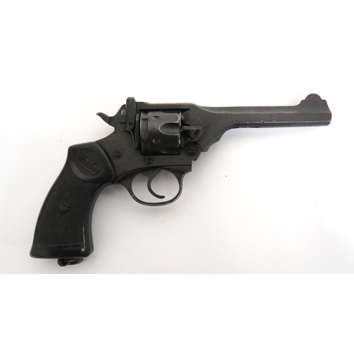 405 - Deactivated Webley MKIV Service Revolver
5 inch, .38, blackened barrel with front blade sight.  ... 