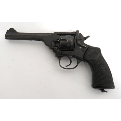 405 - Deactivated Webley MKIV Service Revolver
5 inch, .38, blackened barrel with front blade sight.  ... 