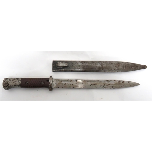 451 - WW2 German K98 Bayonet Matching Numbers
9 3/4 inch, single edged blade.  Narrow fuller.  F... 