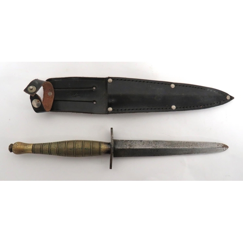 501 - Beaded And Ribbed Fairbairn & Sykes Commando Knife
6 inch, double edged, repointed tip blade. &n... 