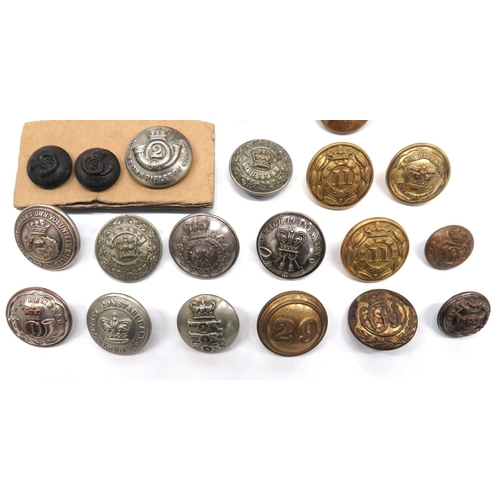 79 - Quantity Of British And Commonwealth Buttons
including white metal Vic crown Canada Militia ... Whit... 