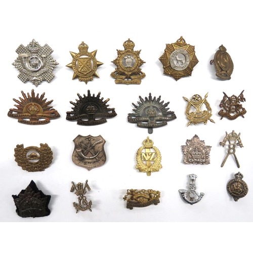 80 - 20 x Commonwealth Cap Badges
cap include white metal KC HLI Of Canada ... Bi-metal KC South Saskatch... 