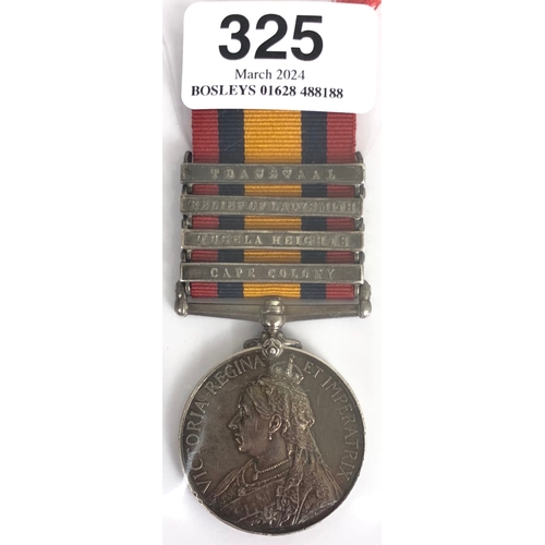 325 - Boer War 2nd Bn Royal Scots Fusilier POW Queens South Africa Medal.  Awarded to 