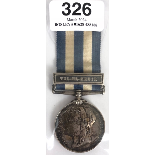 326 - 2nd Bn Coldstream Guards 1882 Egypt Medal  Awarded to 