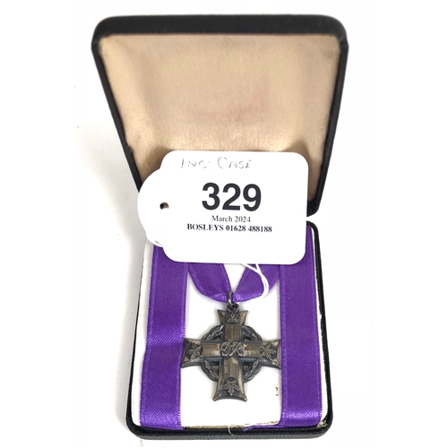 329 - George VI Canadian Memorial Cross.  This silver example is awarded to commemorate 