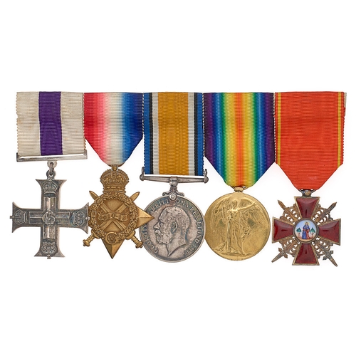 332 - WW1 East Surrey Regiment MC Russian Order of St.Anne Group of Five Medals.  Awarded to Lieutenant Re... 