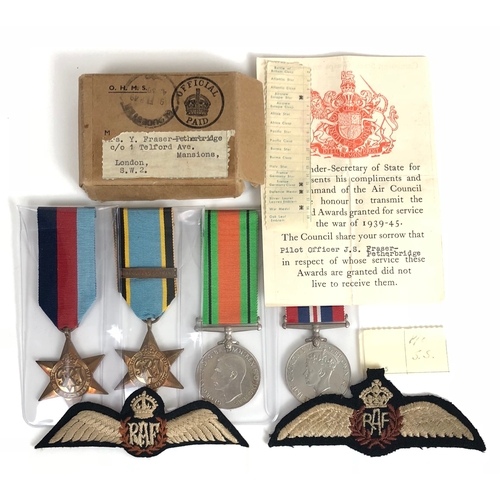 336 - WW2 RAF Typhoon Pilot's Casualty Aircrew Europe Group of Medals Wings etc.  Awarded to Pilot Officer... 