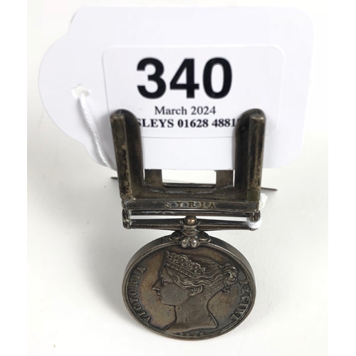 340 - Victorian Naval General Service Medal Menu Card Holder  / place setting..  This name erased example ... 