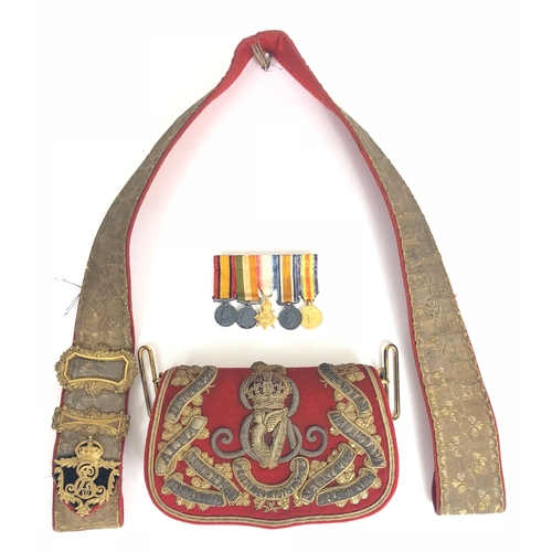 344 - 8th (King’s Royal Irish) Hussars Edwardian Officer pouch and belt circa 1901-10. Good scarce example... 