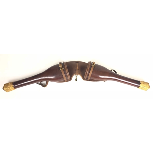 348 - Field Marshal's Leather & Gilt Saddle Holsters by Merry.  A fine and rare pair of brown leather sadd... 