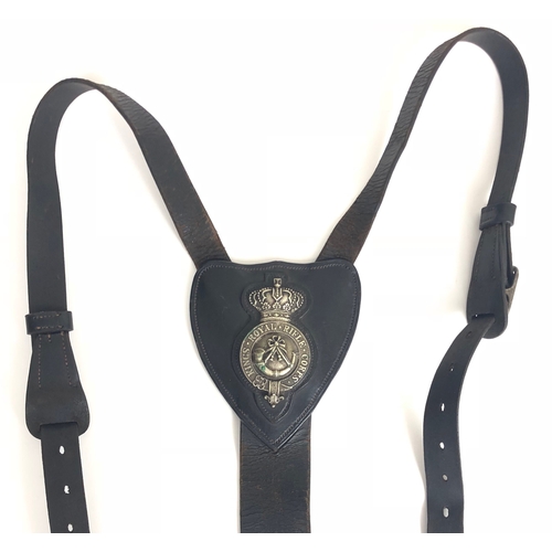 360 - King's Royal Rifle Corps horse harness breast badge from an Officer’s charger  A good scarce black l... 