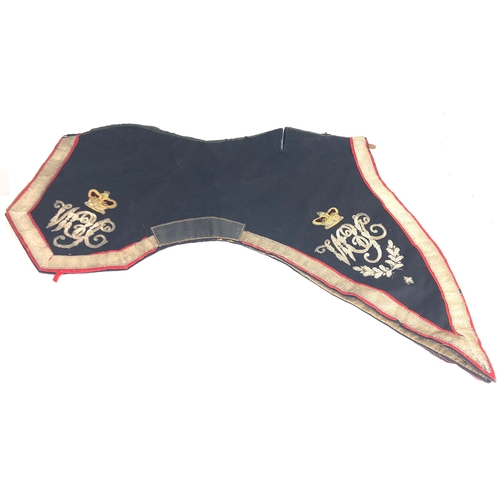 362 - Westmoreland & Cumberland Yeomanry Cavalry Victorian Officer's shabraque or horse saddle cloth.  A f... 