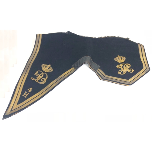 363 - 4th (Queen’s Own) Hussars Victorian Officer’s shabraque or horse saddle cloth.  A rare example from ... 